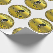 Hockey I Love custom design with stick and helm Cadeaupapier (Hoek)