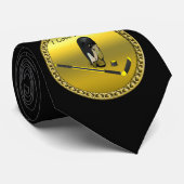 Hockey I Love custom design with stick and helm Stropdas (Opgerold)