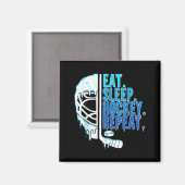 Hockey Ice Cream Drip Eat Sleep Hockey Repeat Boys Magneet (Voorkant / Achterkant)