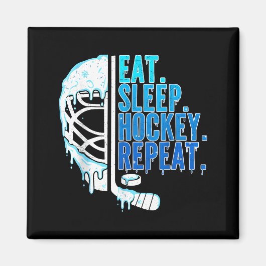 Hockey Ice Cream Drip Eat Sleep Hockey Repeat Boys Magneet (Voorkant)