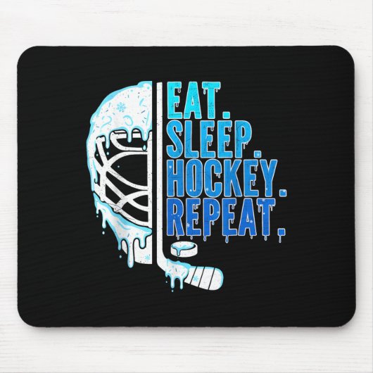 Hockey Ice Cream Drip Eat Sleep Hockey Repeat Boys Muismat (Voorkant)