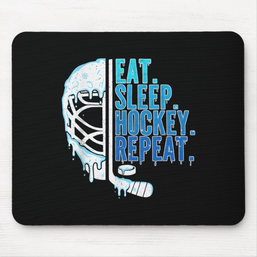 Hockey Ice Cream Drip Eat Sleep Hockey Repeat Boys Muismat (Voorkant)