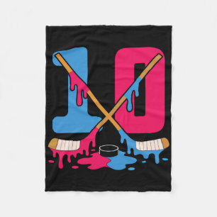 Hockey Ijs Drip Verjaardag 10e Nummer 10 Dubbel Ci Fleece Deken