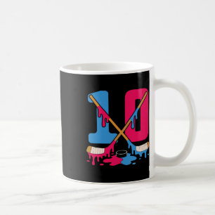 Hockey Ijs Drip Verjaardag 10e Nummer 10 Dubbel Ci Koffiemok