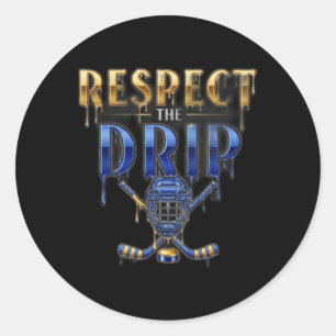 Hockey IJscrēm Drip _1 Ronde Sticker