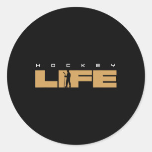 Hockey IJshockey Speler Gift 1 Ronde Sticker