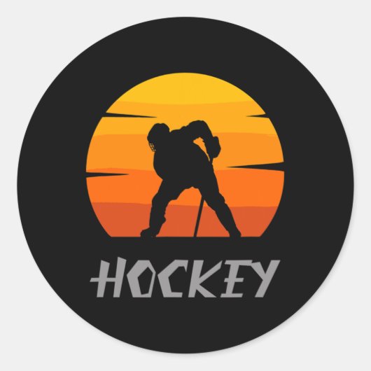 Hockey IJshockey Speler Gift 9 Ronde Sticker (Voorkant)