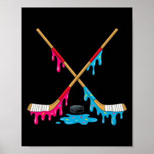 Hockey Ijsje Drip Jongens IJshockey Jeugdspeler Poster