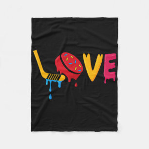 Hockey Ijsje Drip Jongens Ijshockey Liefde Jeugd P Fleece Deken