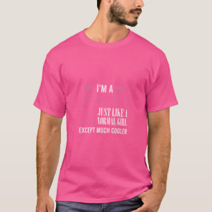 Hockey Ik ben een hockeymeisje net als een normaal T-shirt
