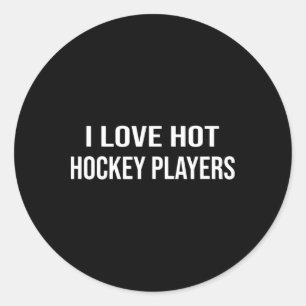 Hockey Ik Hou Van Hete Hockeyspelers  Ronde Sticker
