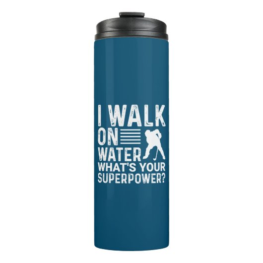 Hockey ik loop op water thermosbeker (Voorkant)