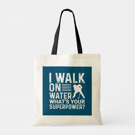 Hockey ik loop op water tote bag (Achterkant)