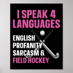 Hockey Ik Spreek 4 Talen Engels Scheldwoorden Poster