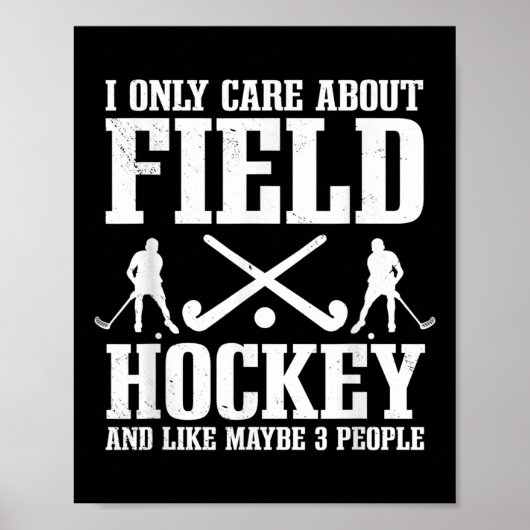 Hockey Introvert Speler Doelman Sweeper T Poster (Voorkant)