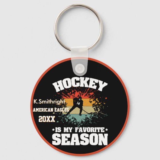 Hockey is de beste tijd van het jaar sleutelhanger (Voorkant)