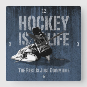 Hockey is een leven-vierkante wandklok