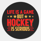 Hockey is ernstig ronde sticker (Voorkant)