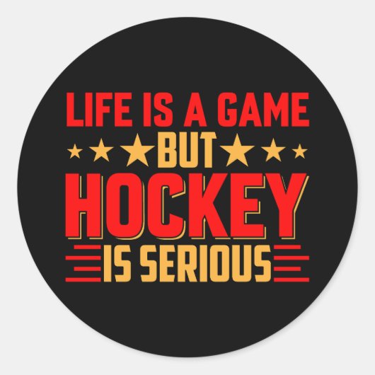 Hockey is ernstig ronde sticker (Voorkant)