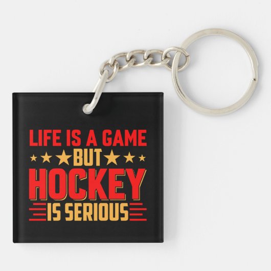 Hockey is ernstig sleutelhanger (Achterkant)