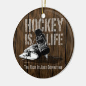 Hockey is leven keramisch ornament (Links)