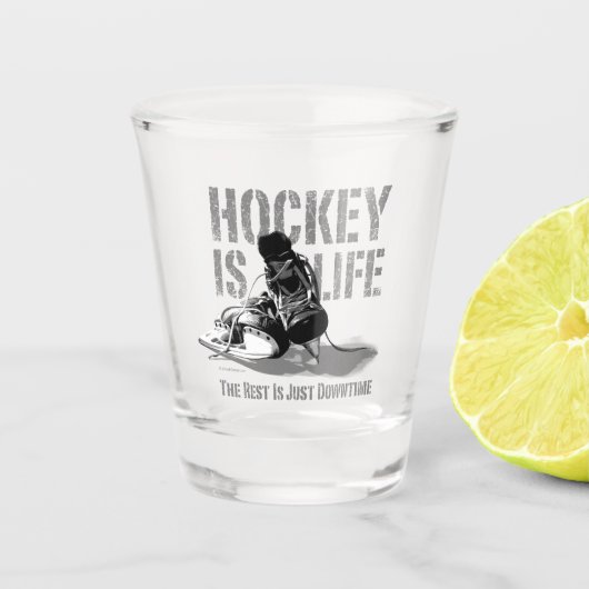Hockey is leven shot glas (Voorkant)