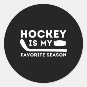 Hockey is mijn favoriete seizoen - Grappig ijs hoc Ronde Sticker