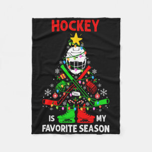 Hockey Is Mijn Favoriete Seizoen Kerstboom Uitrust Fleece Deken