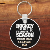 Hockey is mijn favoriete seizoen sleutelhanger (Achterkant)