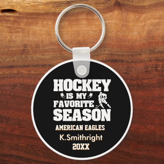 Hockey is mijn favoriete seizoen sleutelhanger (Voorkant)