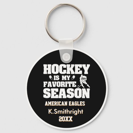 Hockey is mijn favoriete seizoen sleutelhanger (Achterkant)