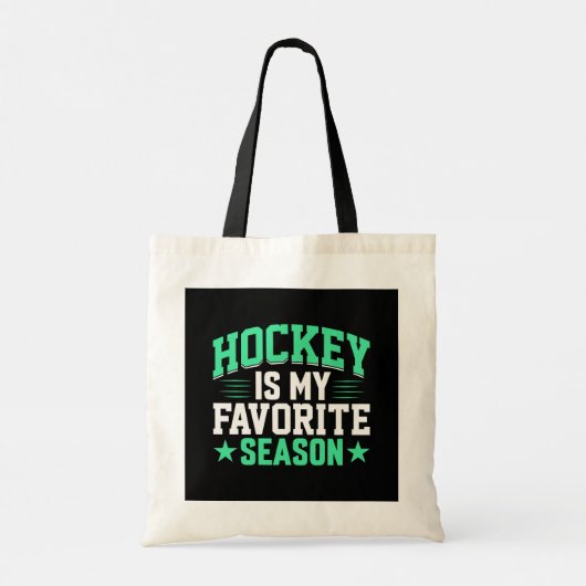 Hockey is mijn favoriete seizoen tote bag (Achterkant)