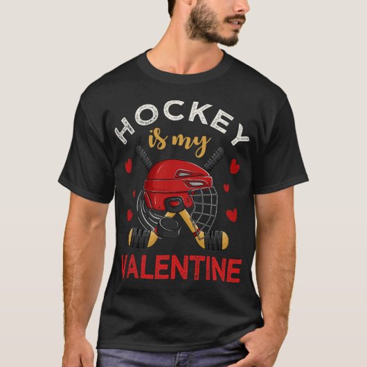 Hockey is mijn Valentijn Hockey Lover Valentijnsda T-shirt (Voorkant)