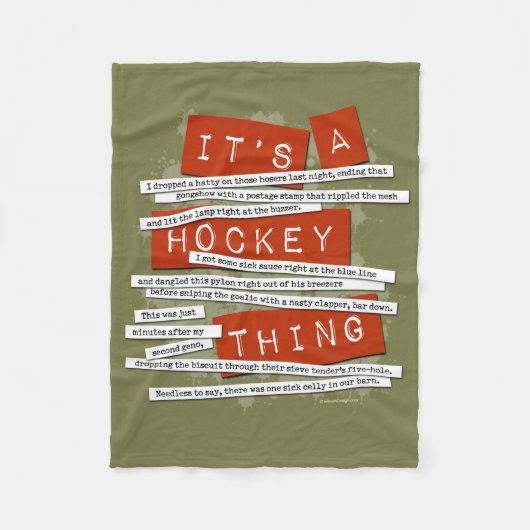 Hockey Jargon Fleece Deken (Voorkant)
