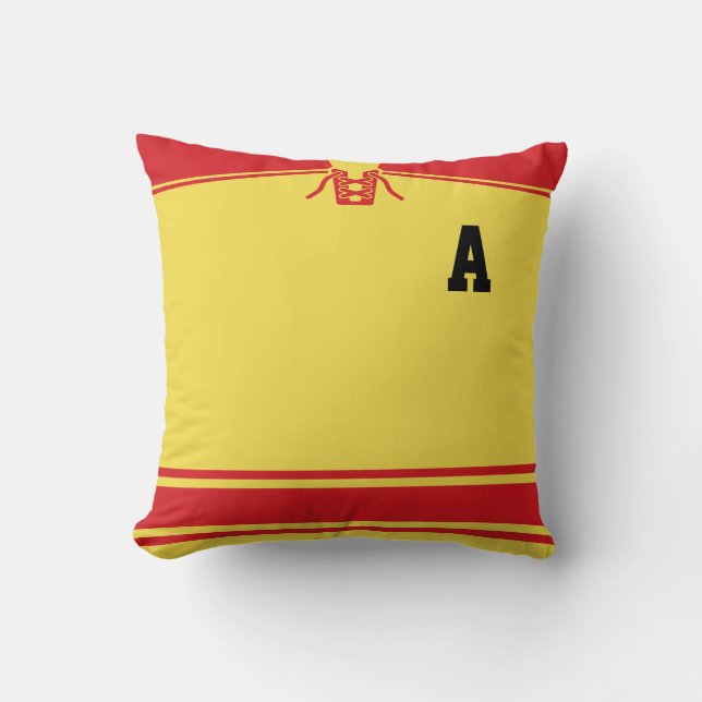 Hockey Jersey Custom Naam & Nummer Sjabloon Kussen (Voorkant)