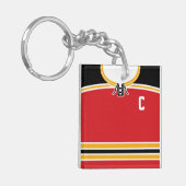  Hockey Jersey Keyring, Lacrosse Sleutelhanger (Voorkant Links)