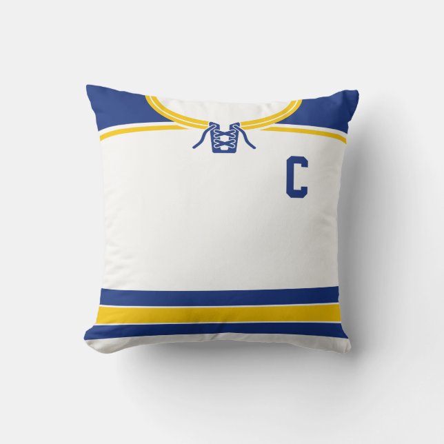 Hockey Jersey Name & Number Sjabloon Pillow Kussen (Voorkant)