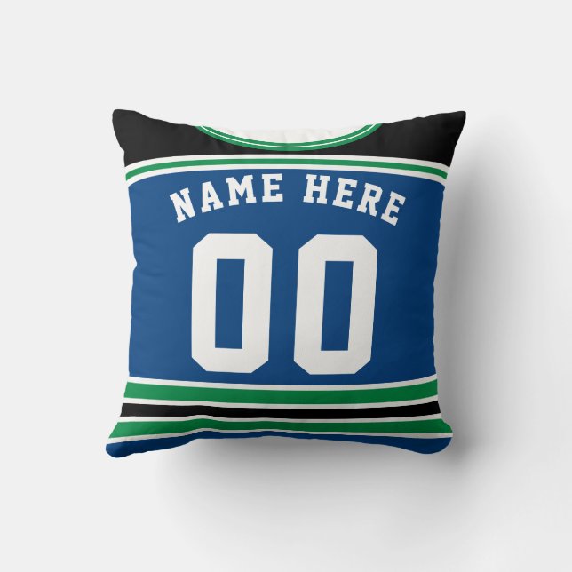 Hockey Jersey Name & Number Sjabloon Pillow Kussen (Achterkant)