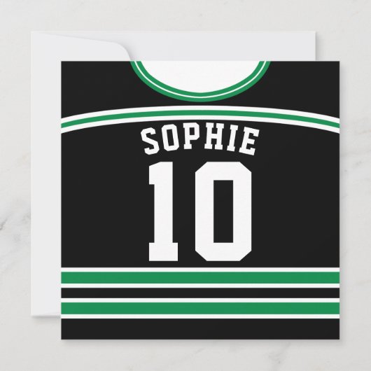 Hockey Jersey themafeest nodigt uit tot Sjabloon,  Kaart (Achterkant)