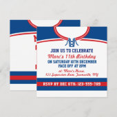 Hockey Jersey themafeest nodigt uit tot Sjabloon Kaart (Voorkant / Achterkant)