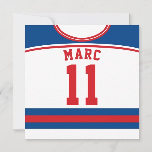 Hockey Jersey themafeest nodigt uit tot Sjabloon Kaart (Achterkant)