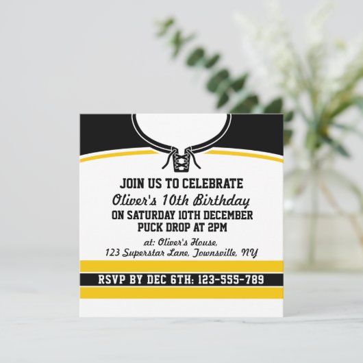 Hockey Jersey ThMED Party nodigt Sjabloon uit Kaart (Staand voorkant)