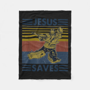 Hockey Jezus Redt Grappige Hockey De Strafbox Fleece Deken