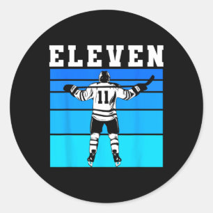 Hockey Jongen 11e Verjaardag Elf IJshockey Verjaar Ronde Sticker