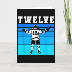Hockey Jongen 12e Verjaardag Twaalf IJshockey Verj Kaart