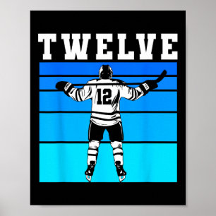 Hockey Jongen 12e Verjaardag Twaalf IJshockey Verj Poster