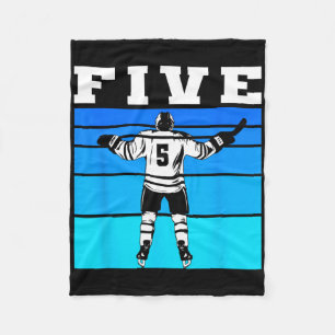 Hockey Jongen 5e Verjaardag Vijf Ijs Hockey Verjaa Fleece Deken
