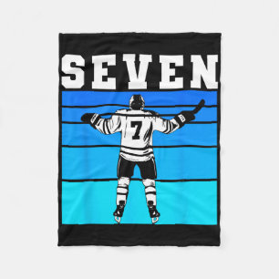 Hockey Jongen 7e Verjaardag Zeven IJshockey Verjaa Fleece Deken