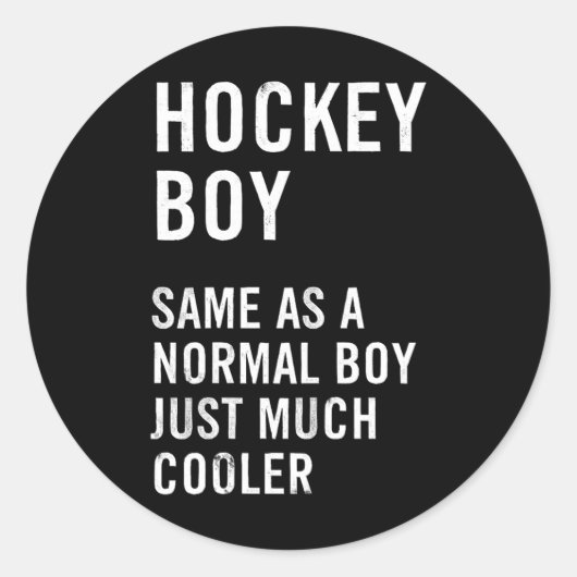 Hockey Jongen Definitie Grappig Ronde Sticker (Voorkant)