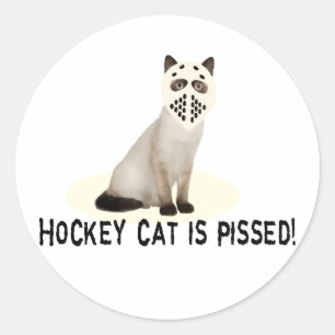 Hockey kat pissed ronde sticker